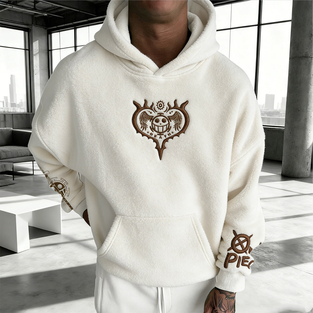 Color-blocked Plush Hoodie