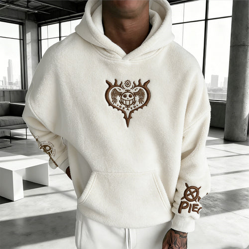 Color-blocked Plush Hoodie