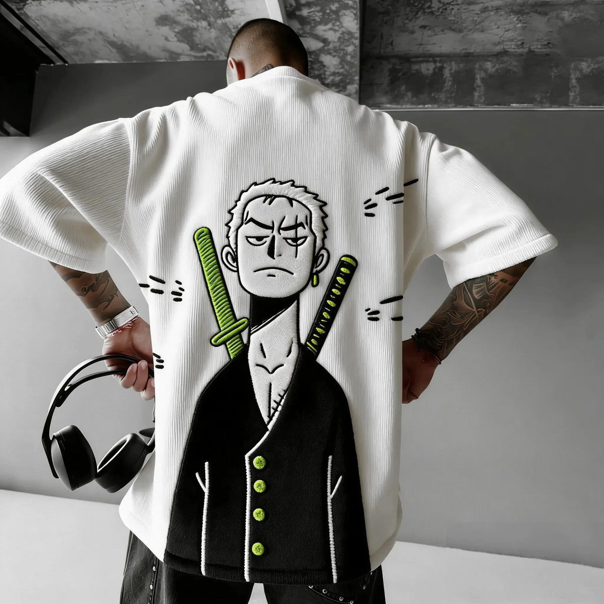 Unisex Anime Inspired Vintage Corduroy T-Shirt