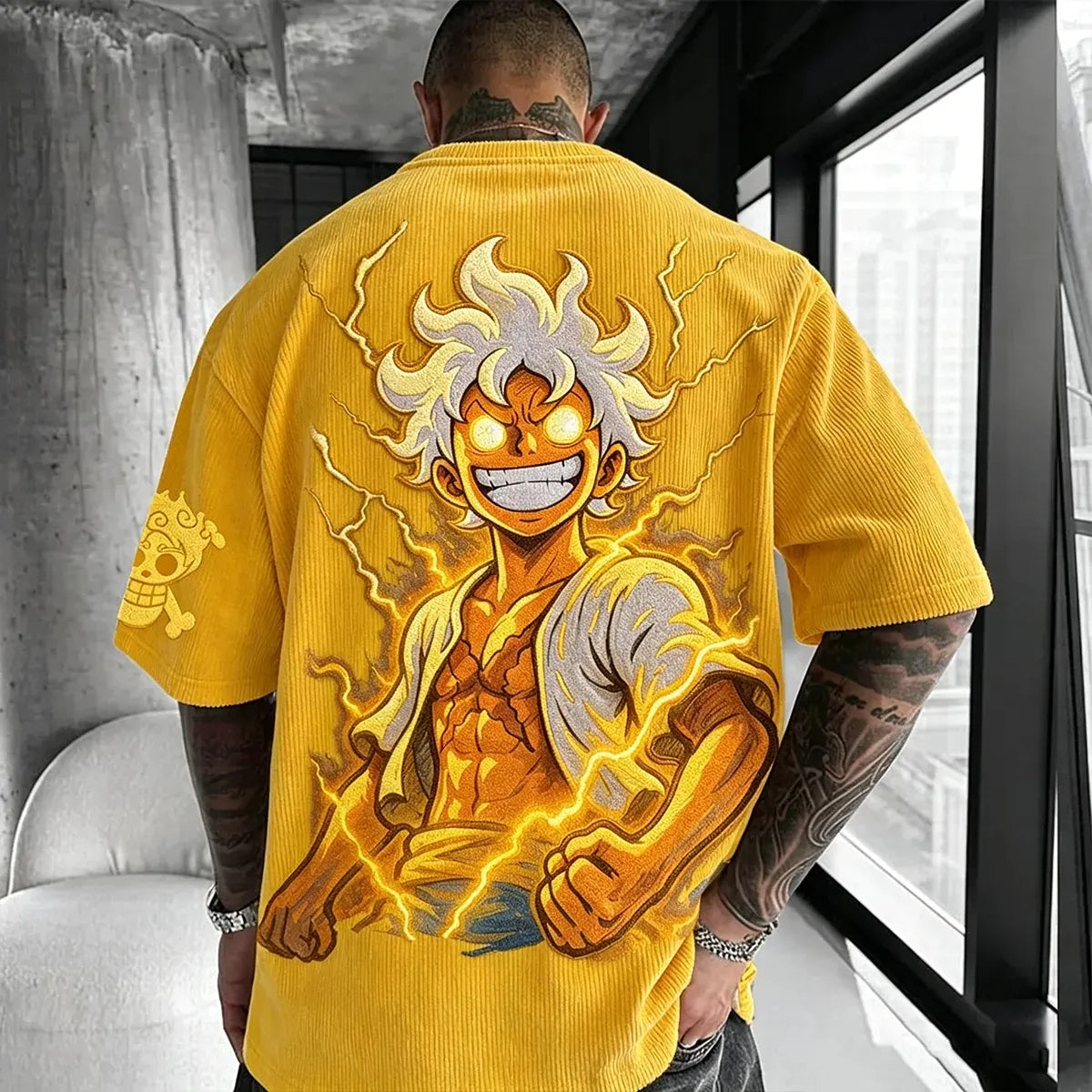 Unisex Anime Inspired Vintage Corduroy T-Shirt