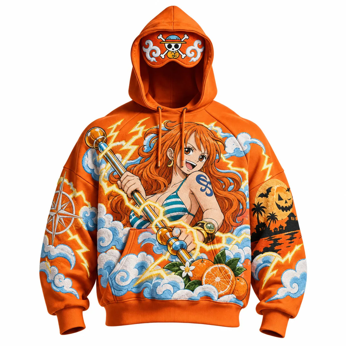 Halloween Anime-Print Hoodie