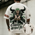 Unisex Short-Sleeve Corduroy T-Shirt With Anime Print