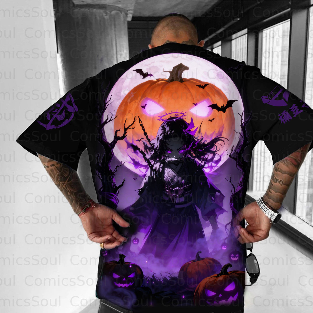Unisex Anime Halloween Inspired Vintage T-Shirt
