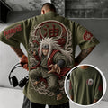 Unisex Anime-Style Retro Corduroy Oversized T-Shirt