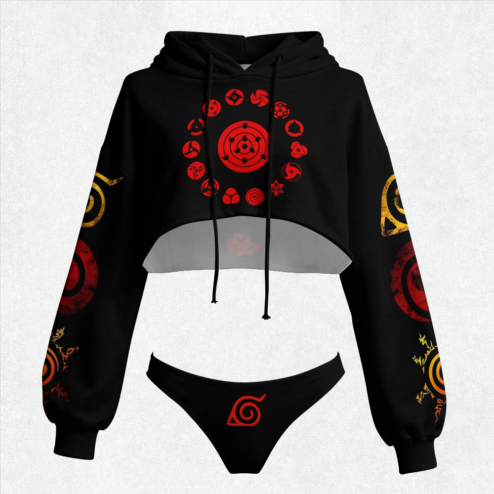 NARUTO Women's Hooded Thicken Suit Set | Anime Graphic