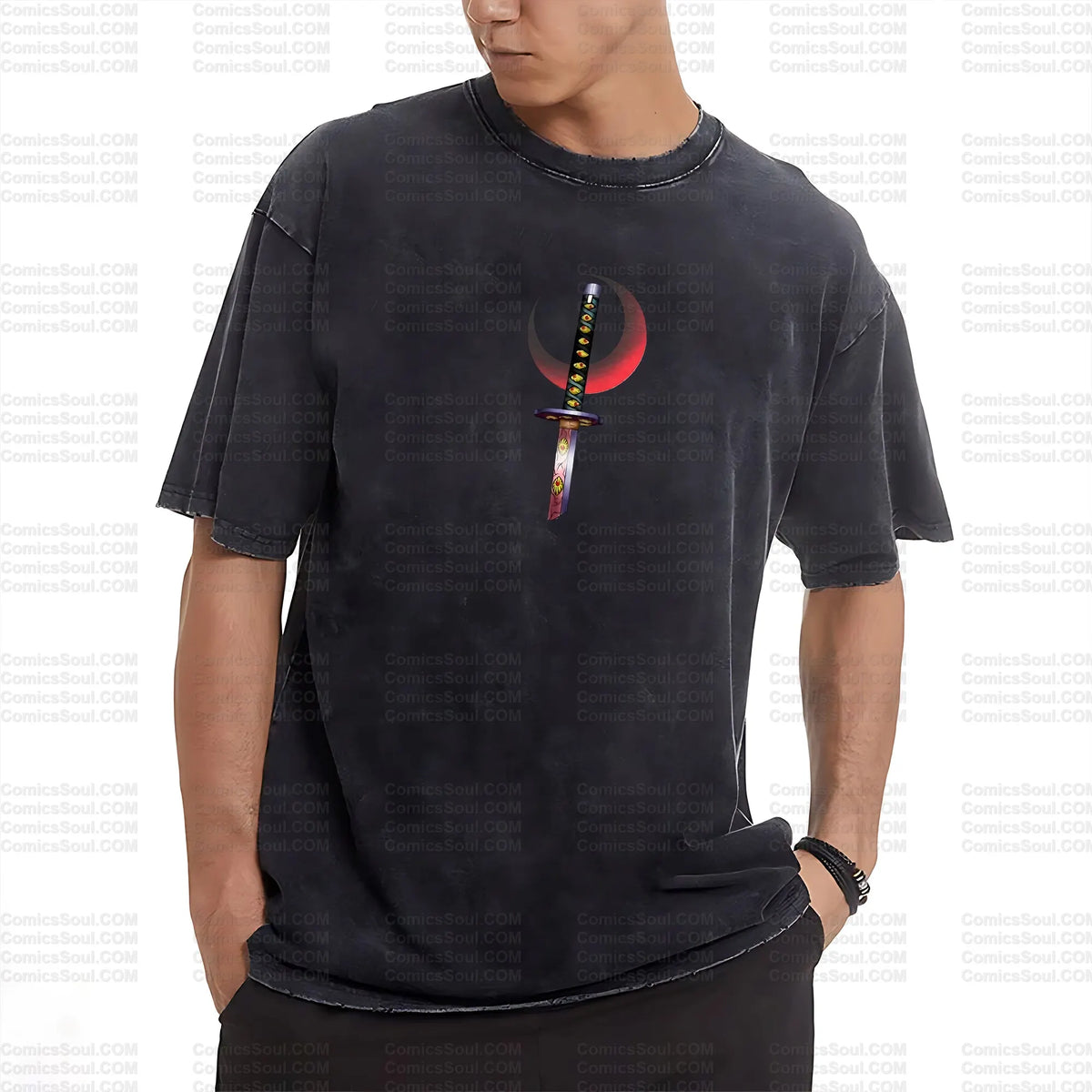 Unisex Anime Inspired Vintage Washed T-Shirt