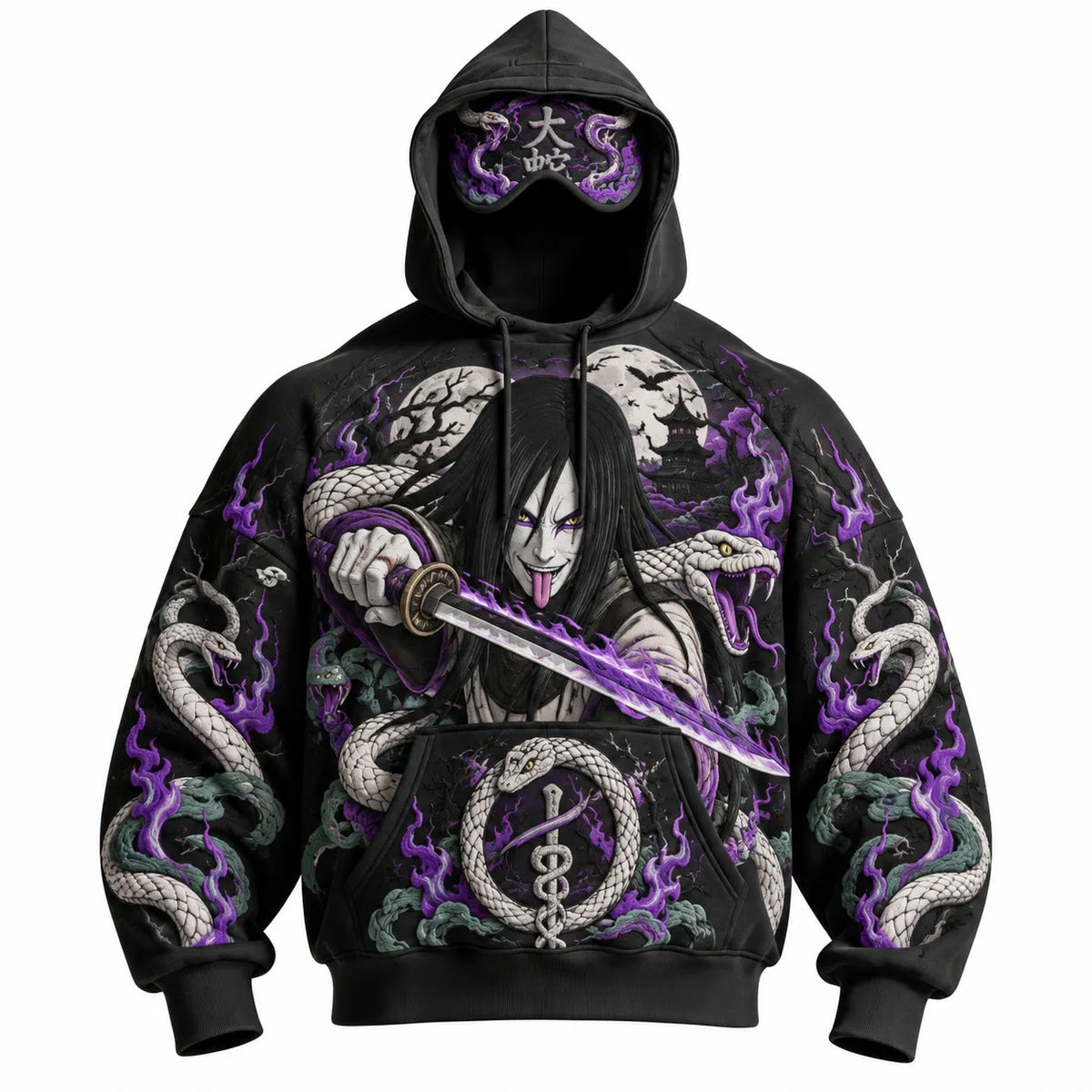 Halloween Anime-Print Hoodie