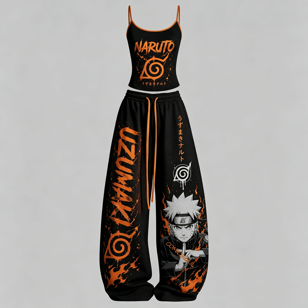Naruto Top & Elasticated Trousers Two-Piece Set | Anime Graphic