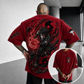 Unisex Anime-Style Retro Corduroy Oversized T-Shirt