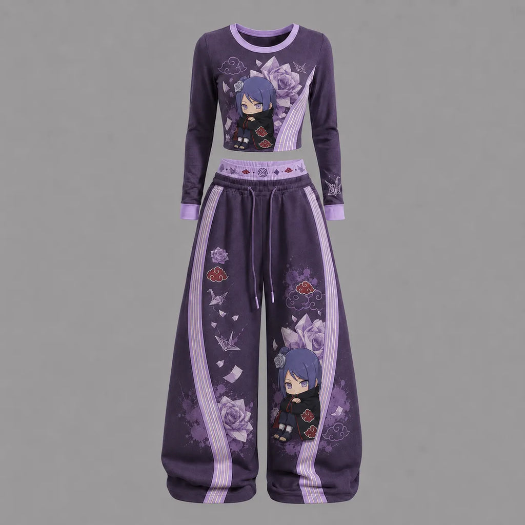 Naruto - Konan-Long-sleeved double-layer stretch pants set | Anime Graphic