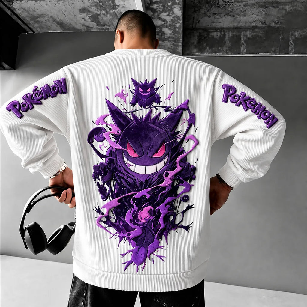 Unisex Anime-print Crewneck Sweatshirt