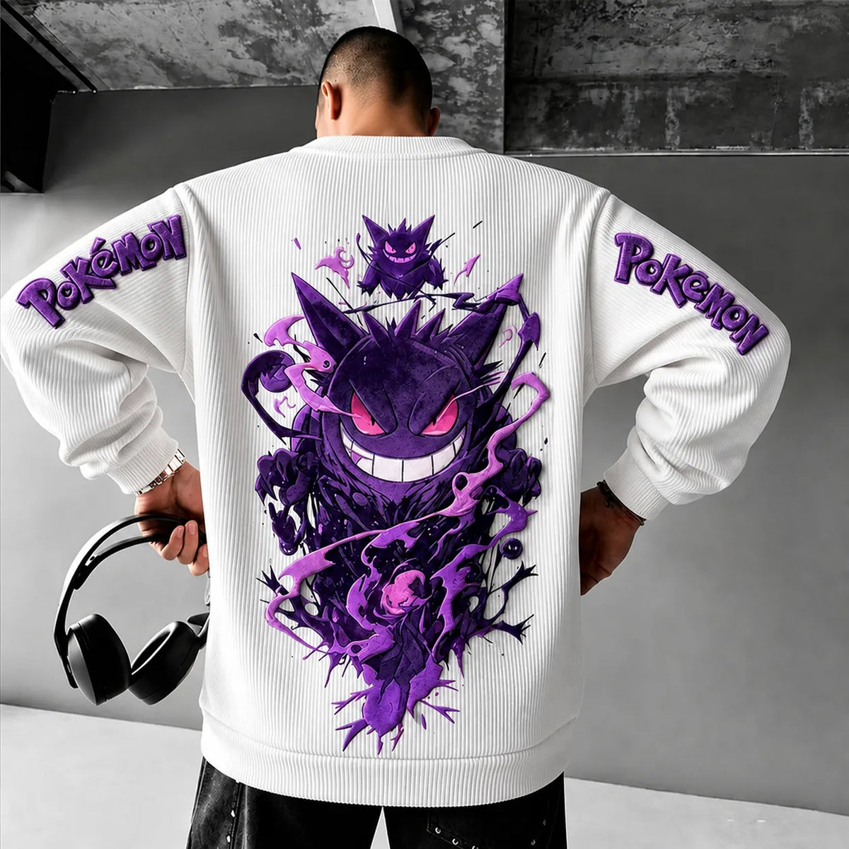 Unisex Anime-print Crewneck Sweatshirt