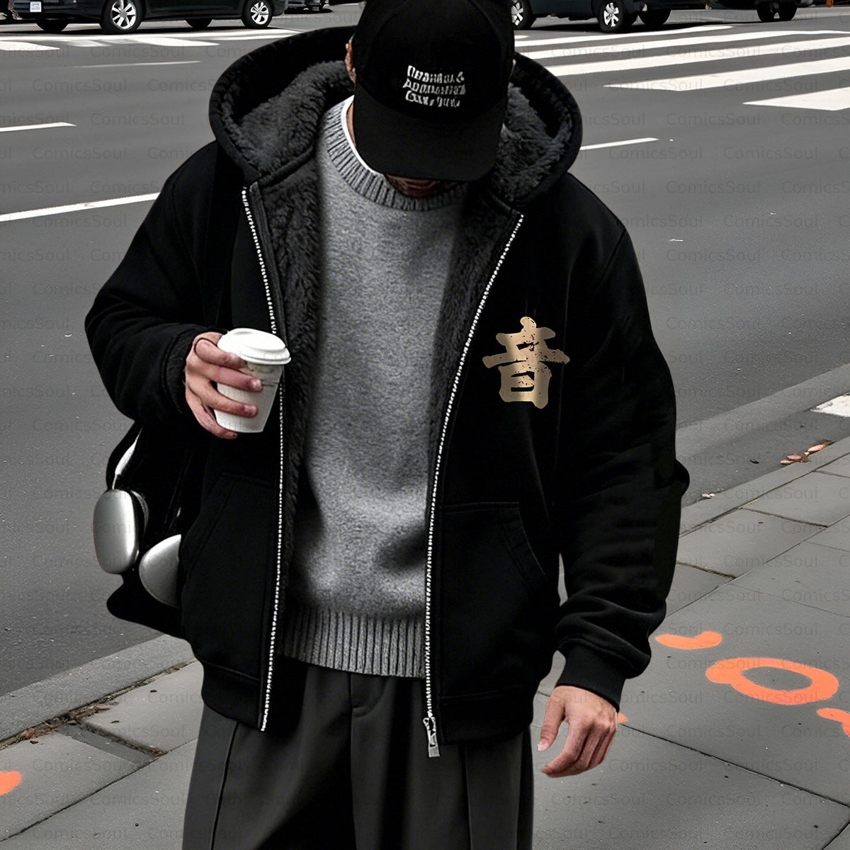 Unisex Graphic Streetwear Vintage Zipper Cardigan Plush Hoodie