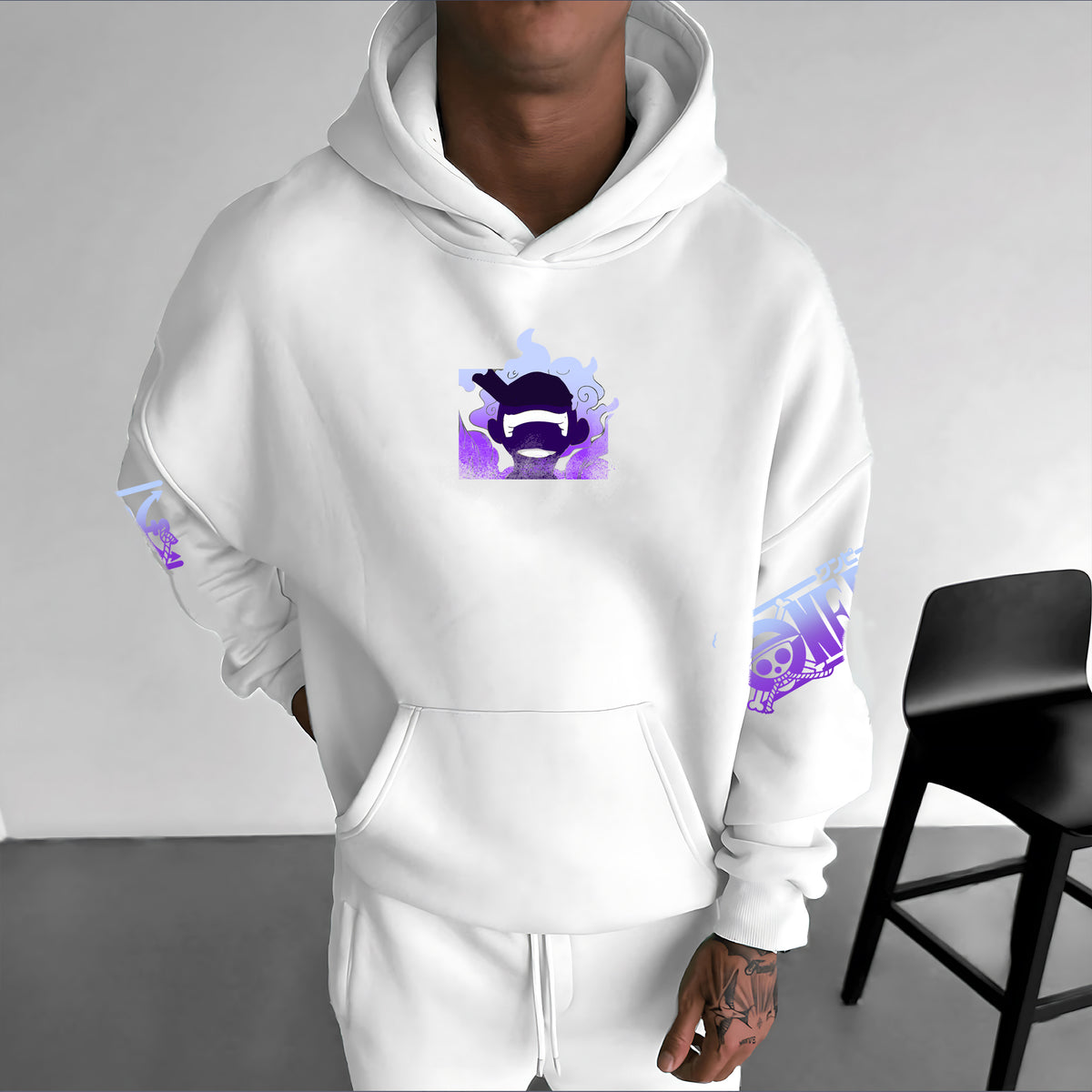 Unisex Vintage Silver Fox Fleece-Lined Hoodie丨Comicssoul