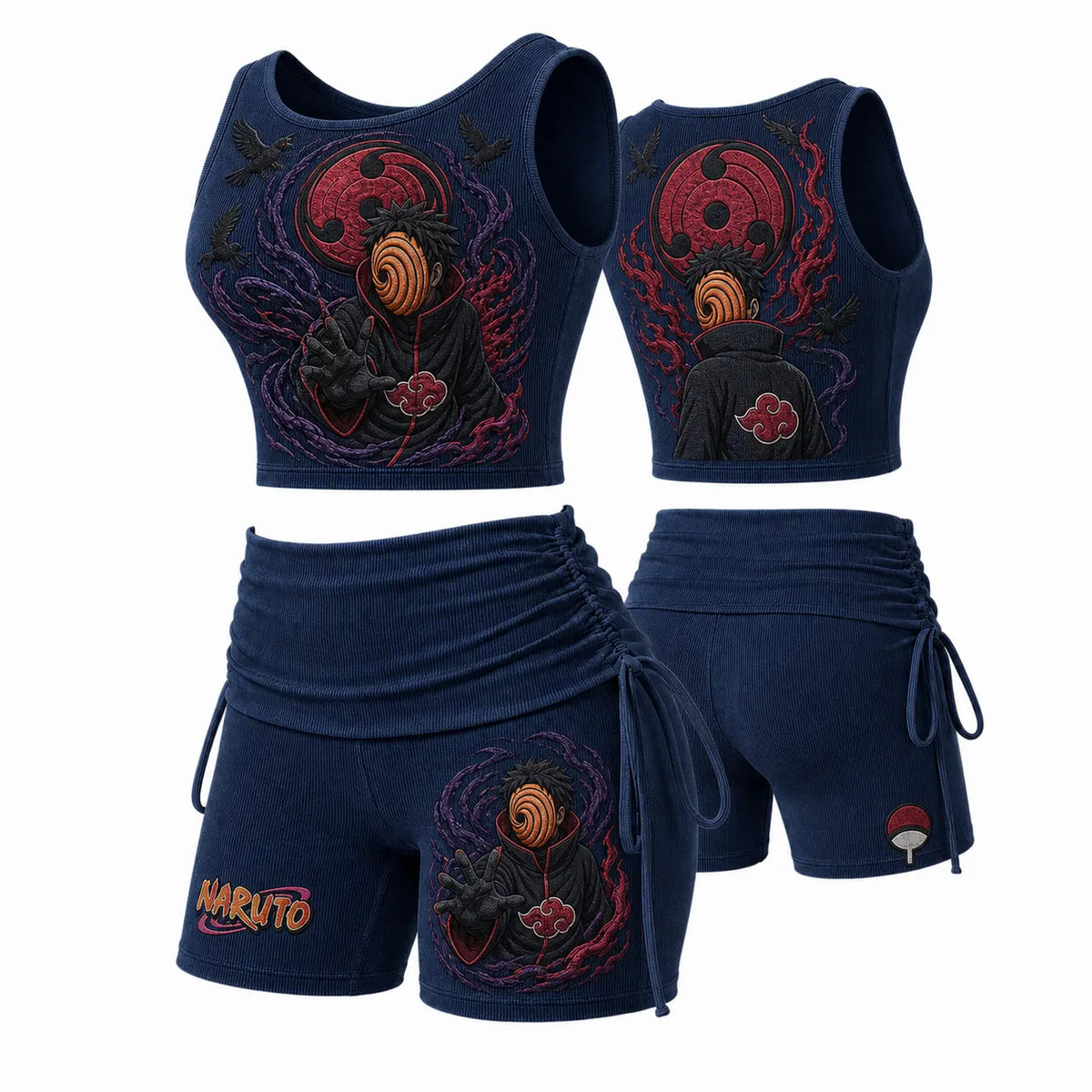 Women's Anime-Print Tank Top And Shorts Sports Set