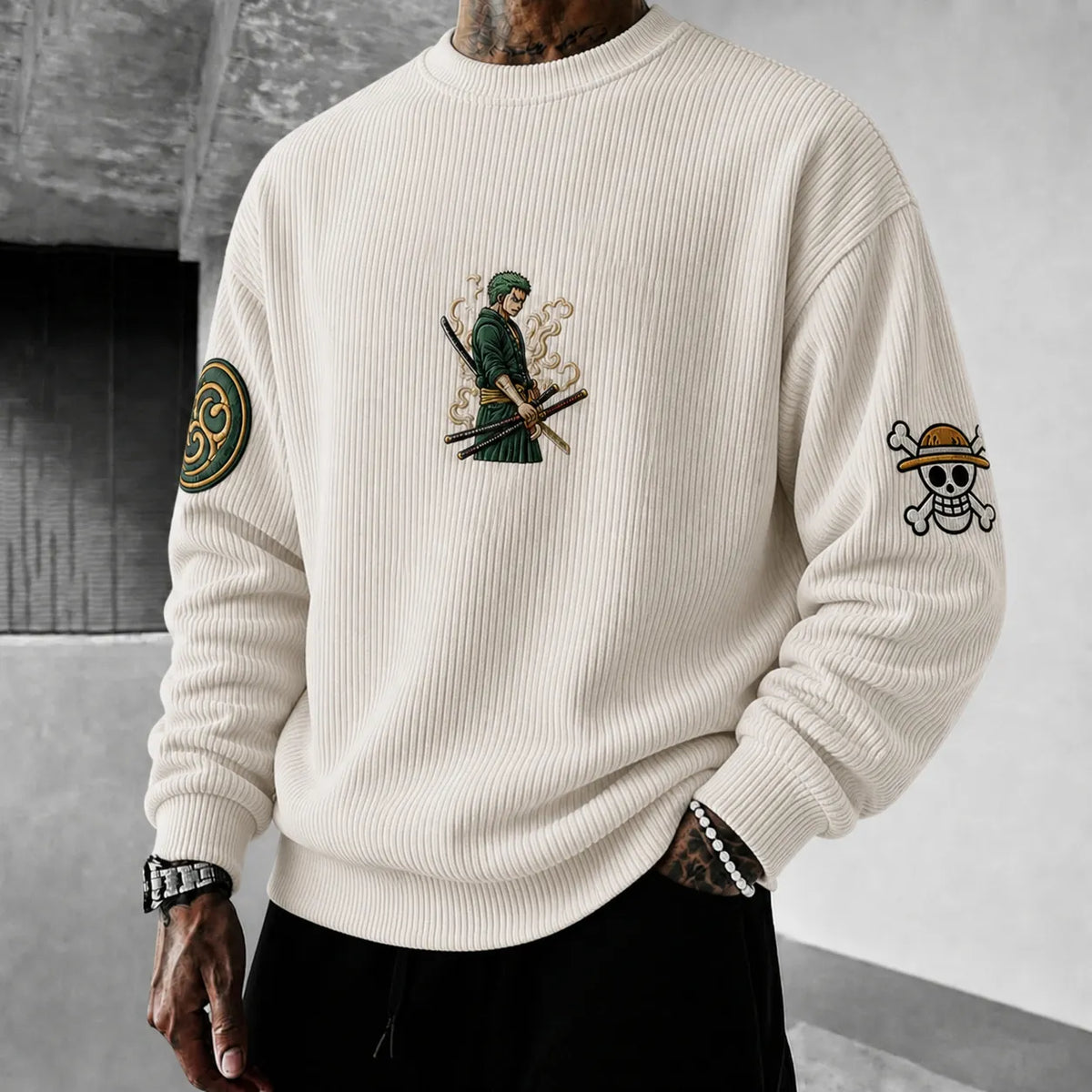 Unisex Anime-print Crewneck Sweatshirt