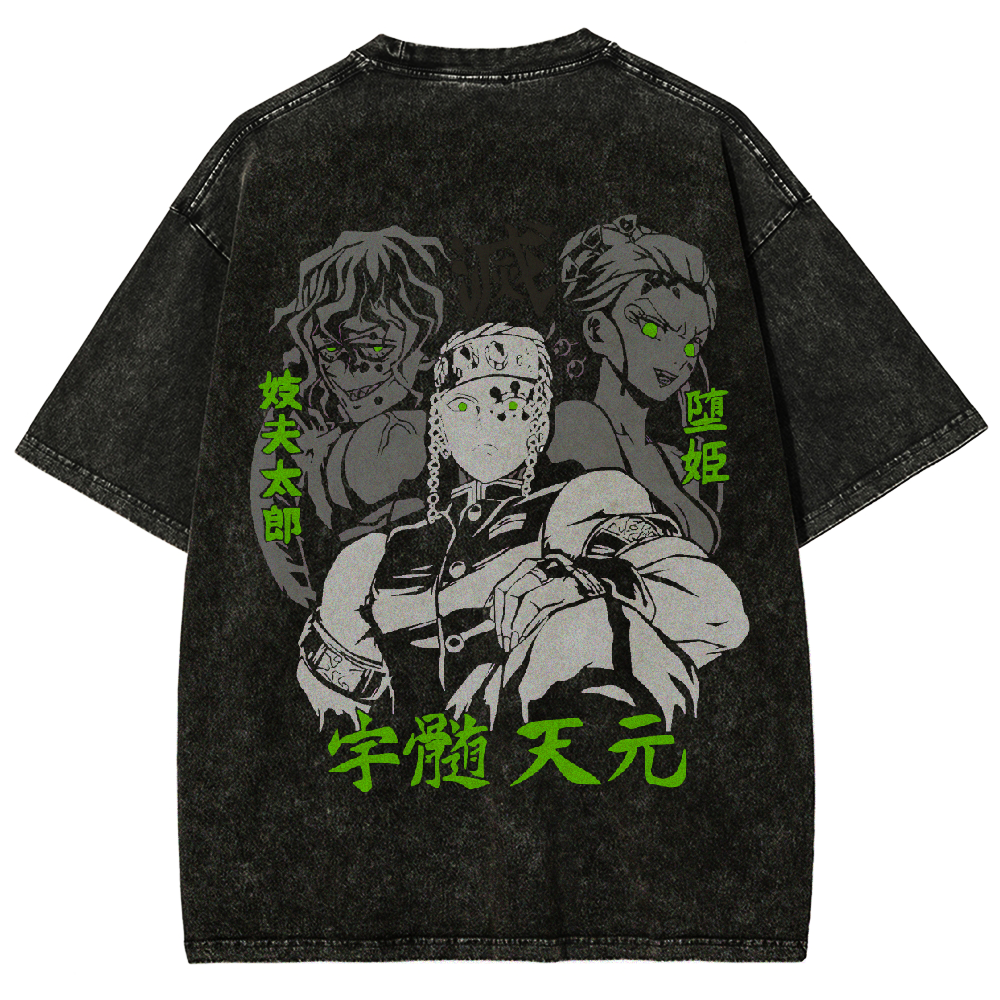 Tengen Uzui Vintage washed T-Shirt – KNY Oversized Graphic Tee for Anime Fans