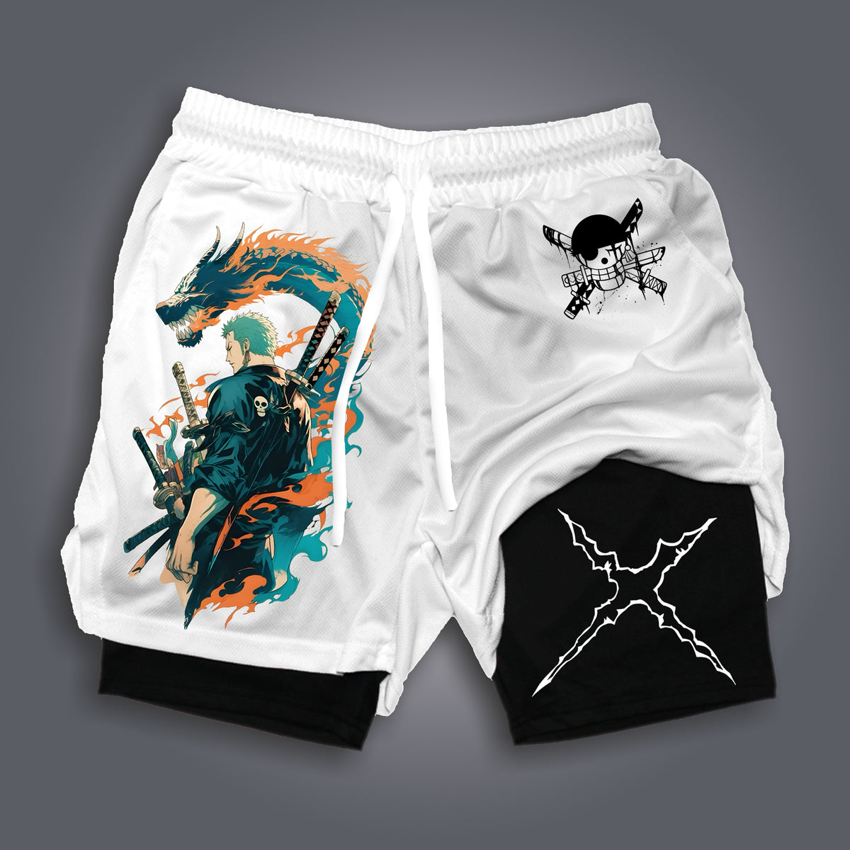 Unisex Anime Print Drawstring Comicssoul Shorts