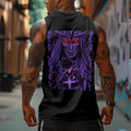 Oversized Anime Print Gym Tank Top