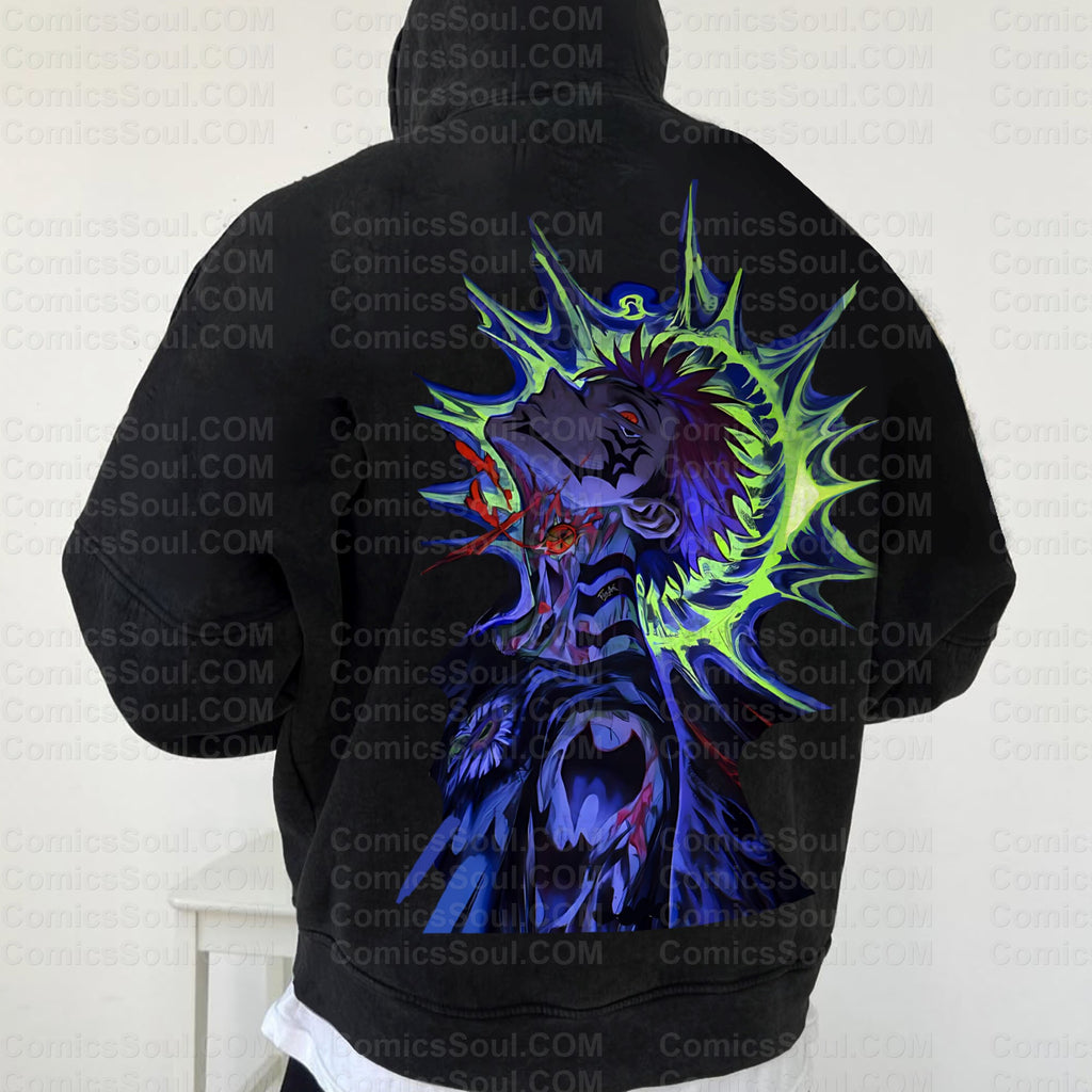 Vintage 3D Direct Inkjet Printed Washed Unisex Plush Hoodie