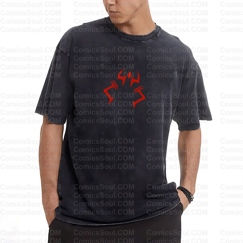 Vintage 3D Direct Inkjet Printed Washed Unisex T-Shirt