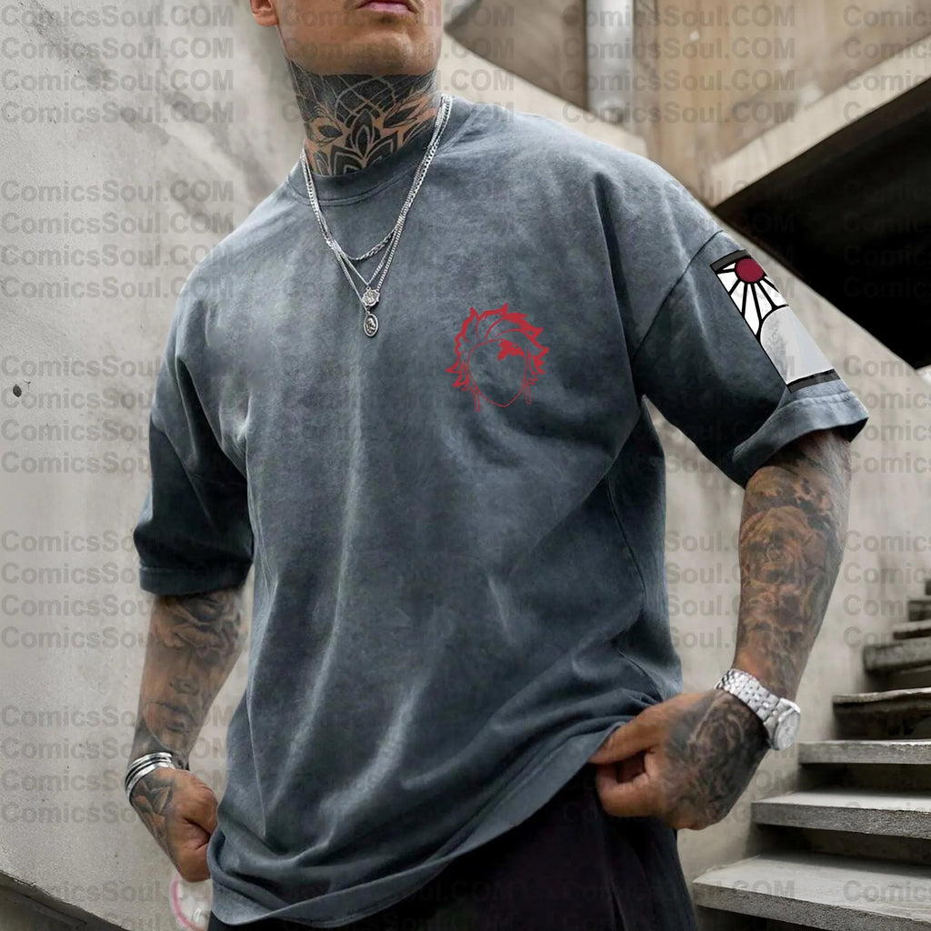 Vintage 3D Direct Inkjet Printed Washed Unisex T-Shirt