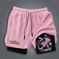 Unisex Double-layer Shorts With Anime Print