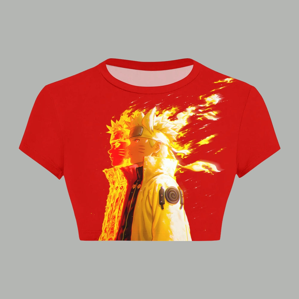 NARUTO Women T-Shirt  & Elasticated Trousers Two-Piece Set | Anime Graphic