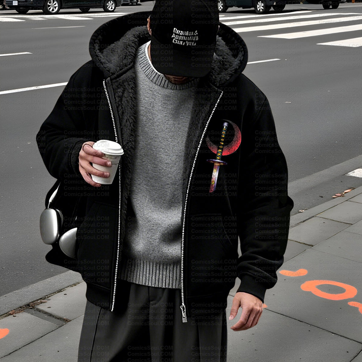 Unisex Graphic Streetwear Vintage Zipper Cardigan Plush Hoodie