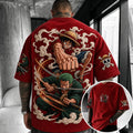 Unisex Anime-Style Retro Corduroy Oversized T-Shirt