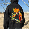 Unisex Anime Graphic Water wash Streetwear Vintage Hoodie