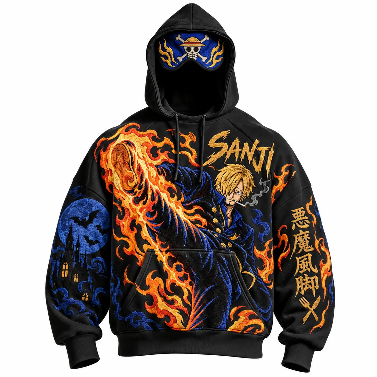 Halloween Anime-Print Hoodie