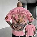 Unisex Short-Sleeve Corduroy T-Shirt With Anime Print