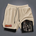 Unisex Double-layer Shorts With Anime Print