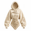 Women's Anime-Print Hooded Romper Set