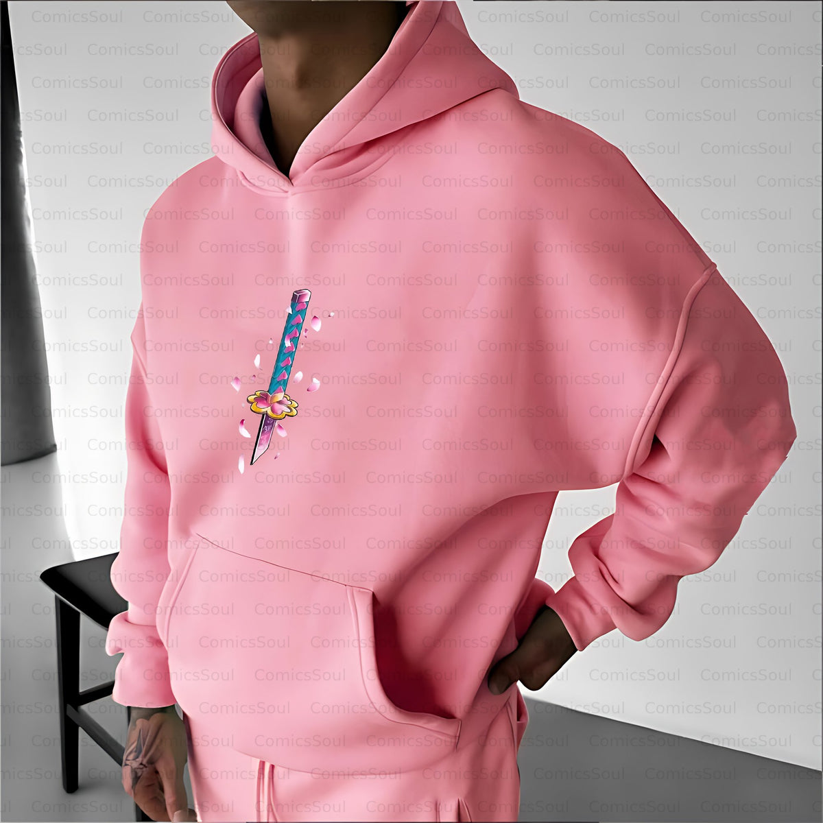 Plus Velvet Unisex Anime Graphic Streetwear Vintage Hoodie