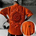 Unisex Anime-Style Retro Corduroy Oversized T-Shirt