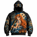 Halloween Anime-Print Hoodie