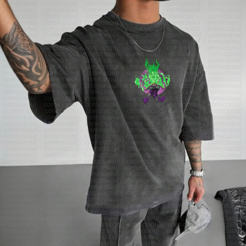 Unisex Anime Inspired Vintage Washed T-Shirt丨Comicssoul