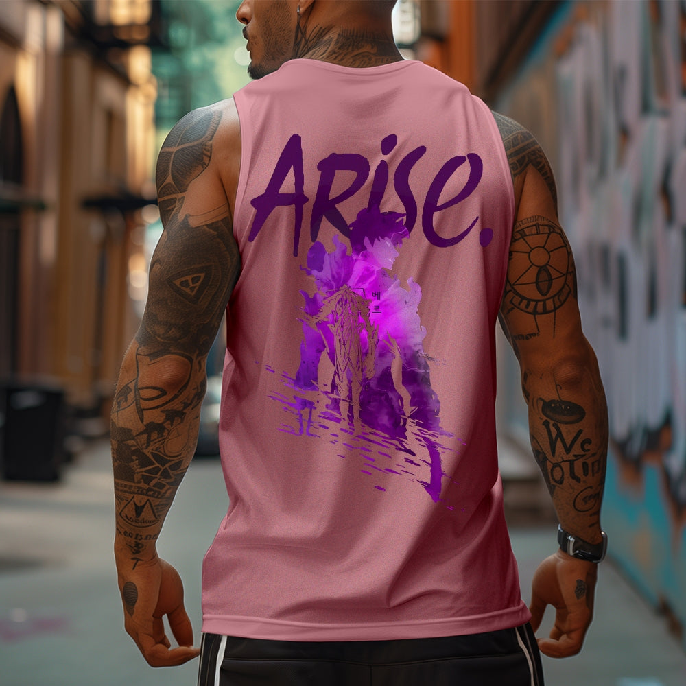 Oversized Anime Print Gym Tank Top