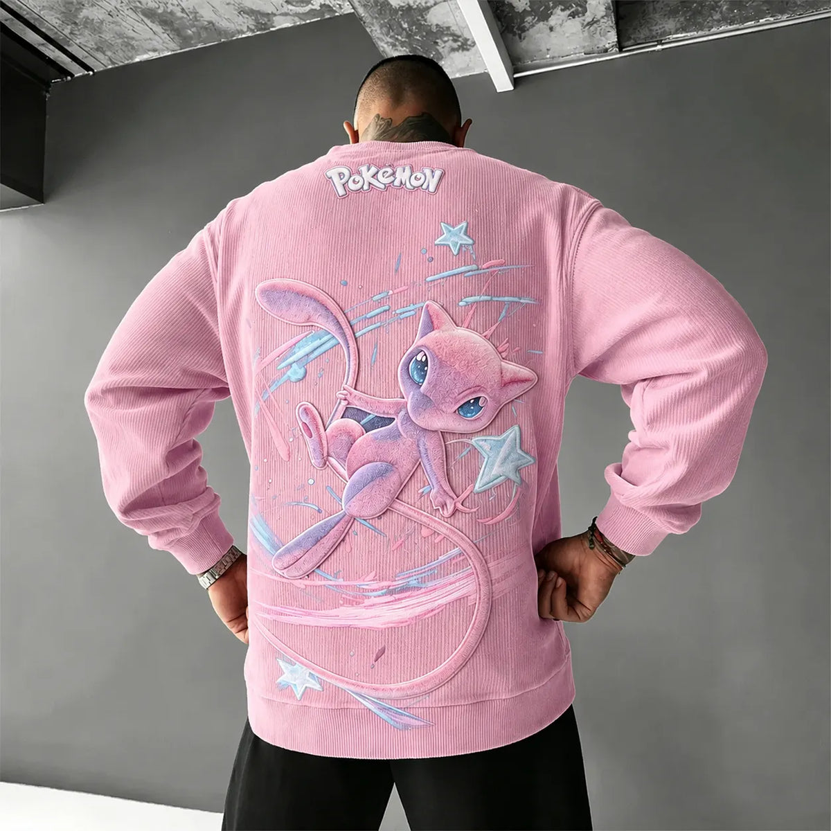 Unisex Retro Corduroy Sweatshirt In Anime Style