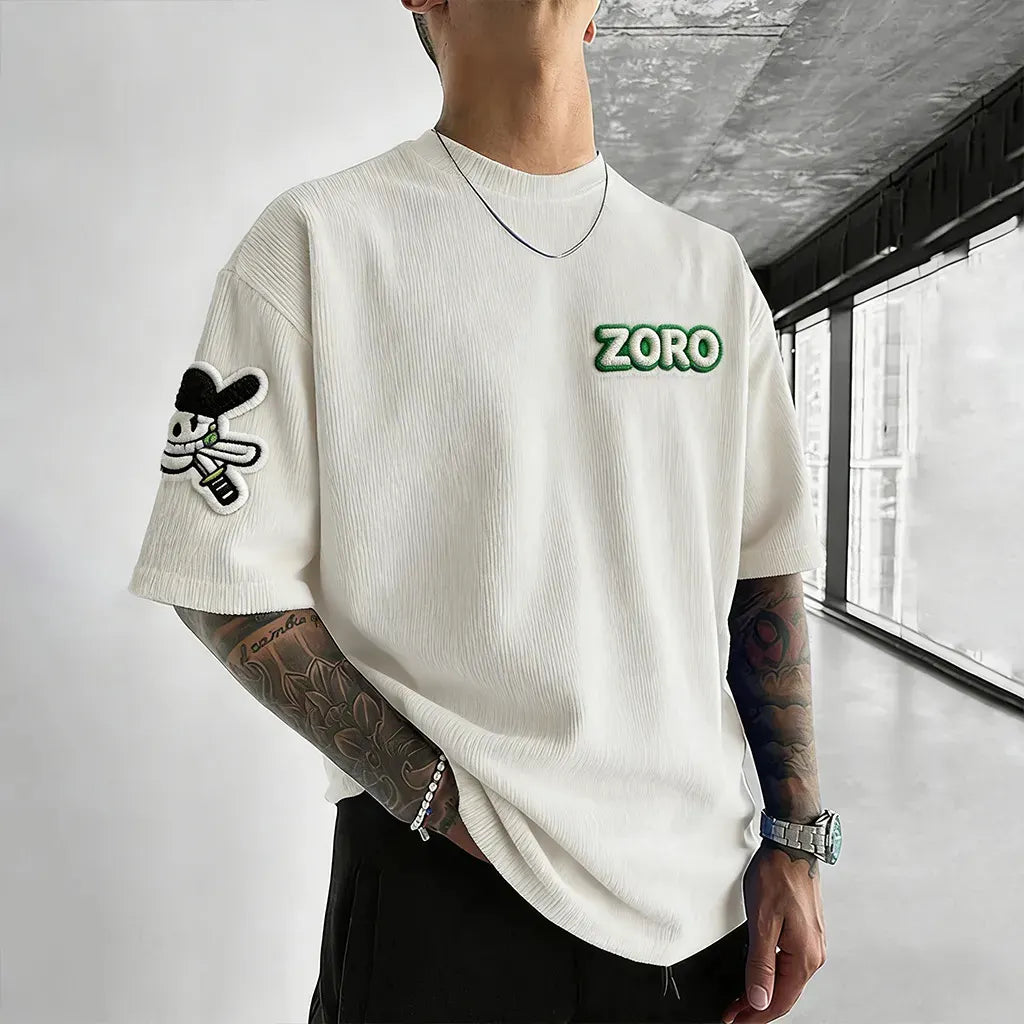Unisex Anime Inspired Vintage Corduroy T-Shirt