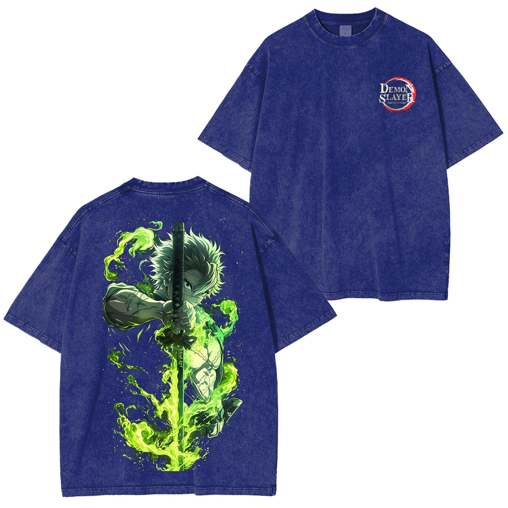 Wind Hashira,Demons Slayer Anime Unisex Washed T-Shirt| KNY