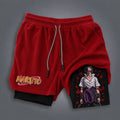 Unisex Double-layer Shorts With Anime Print