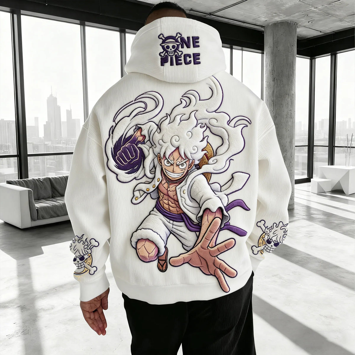 Color-blocked Plush Hoodie