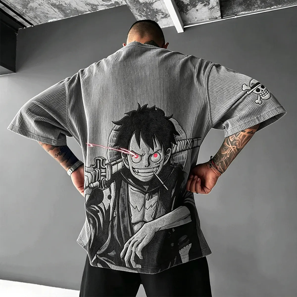 Unisex Anime Inspired Vintage Corduroy T-Shirt