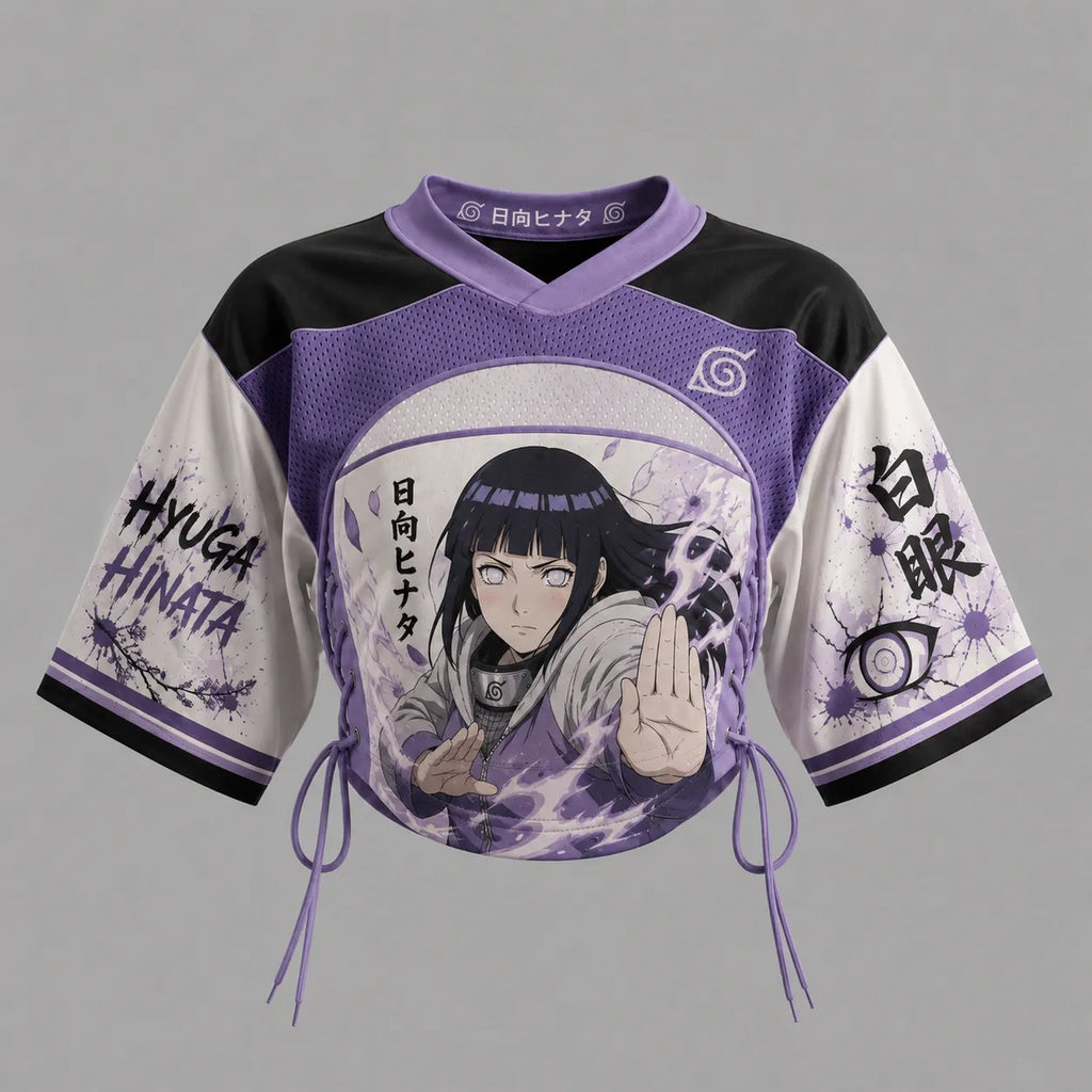 Naruto Hinata Hyuga Mesh Short-Sleeve Bandeau Set | Anime Graphic