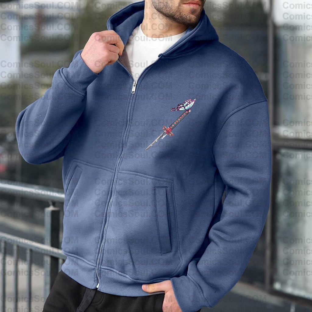 Unisex Graphic Streetwear Vintage Zipper Cardigan Plush Hoodie