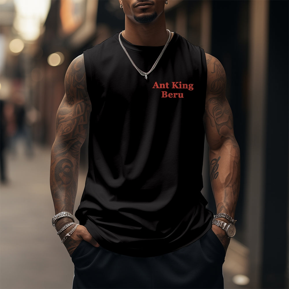 Oversized Anime Print Gym Tank Top