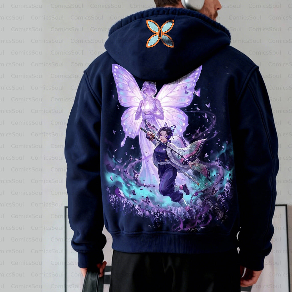 Unisex Graphic Streetwear Vintage Zipper Cardigan Plush Hoodie
